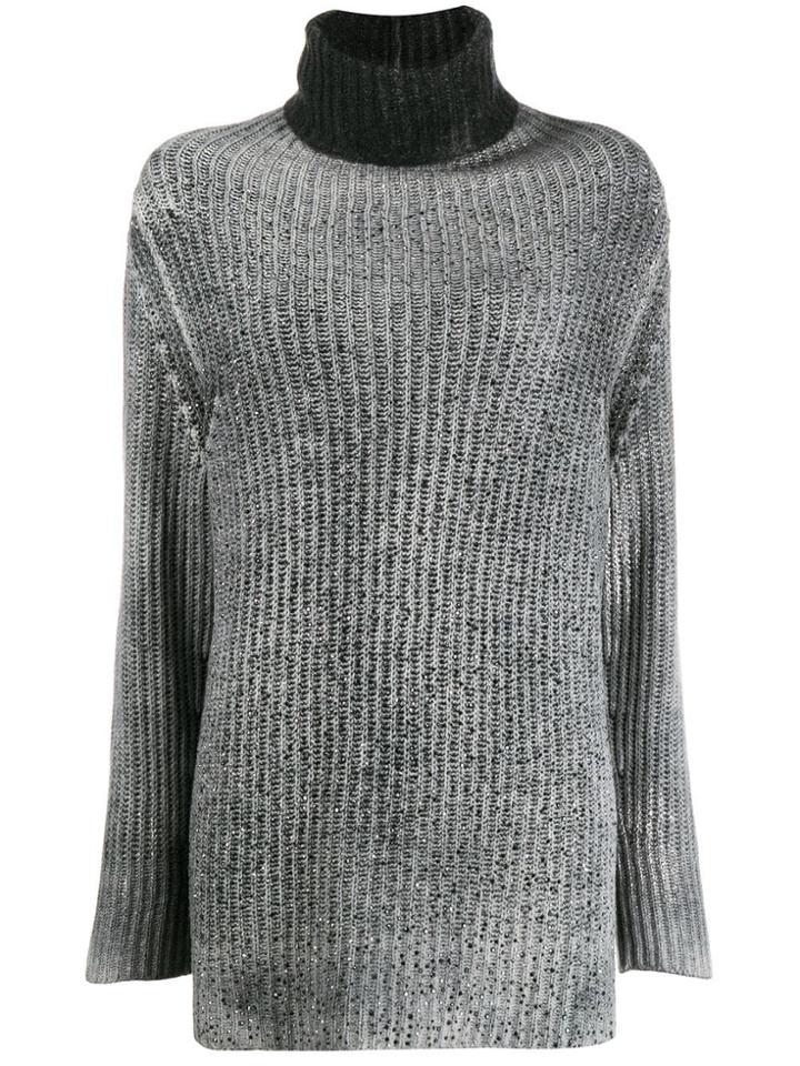Avant Toi Ribbed Stitch Pullover - Grey
