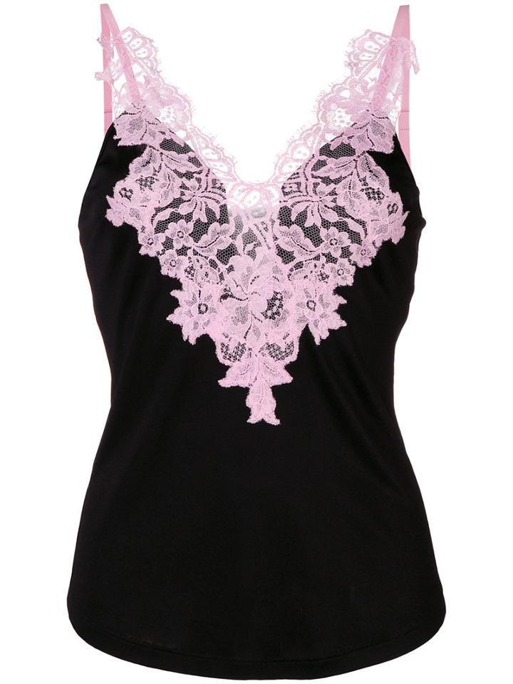 Givenchy - Lace Trim Camisole - Women - Silk/cotton/polyamide/viscose - 38, Black, Silk/cotton/polyamide/viscose