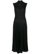 Prada Pleated Flared Dress - Black