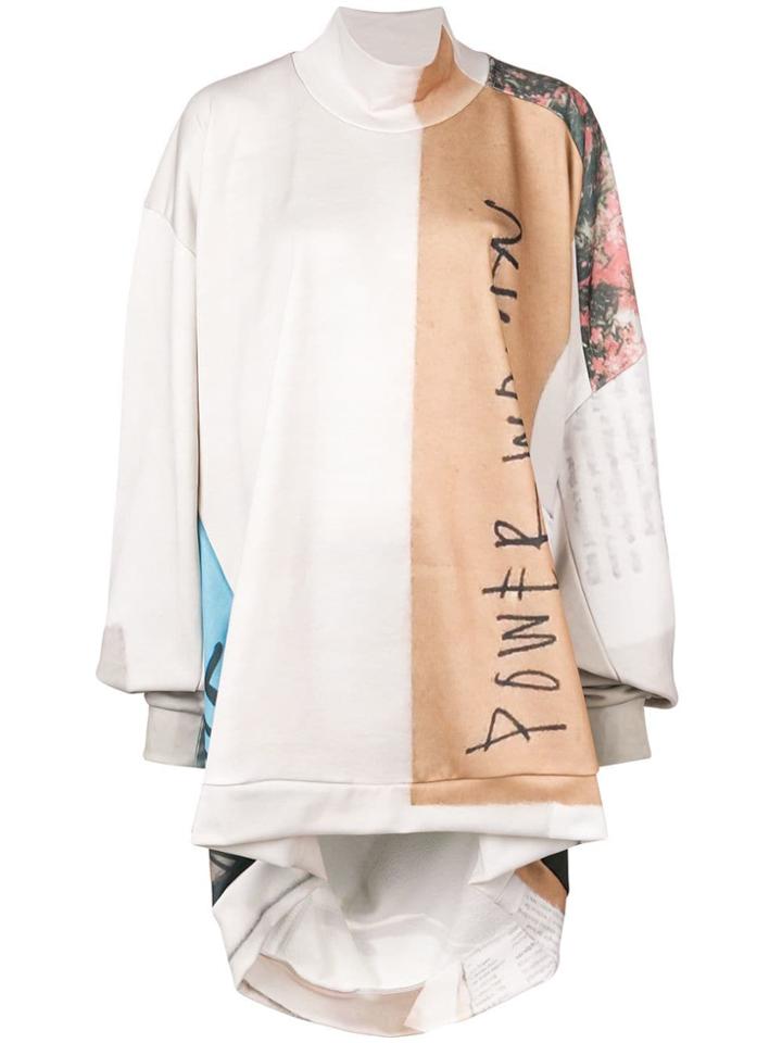 Marques'almeida Asymmetric Turtle Neck Sweatshirt - Nude & Neutrals