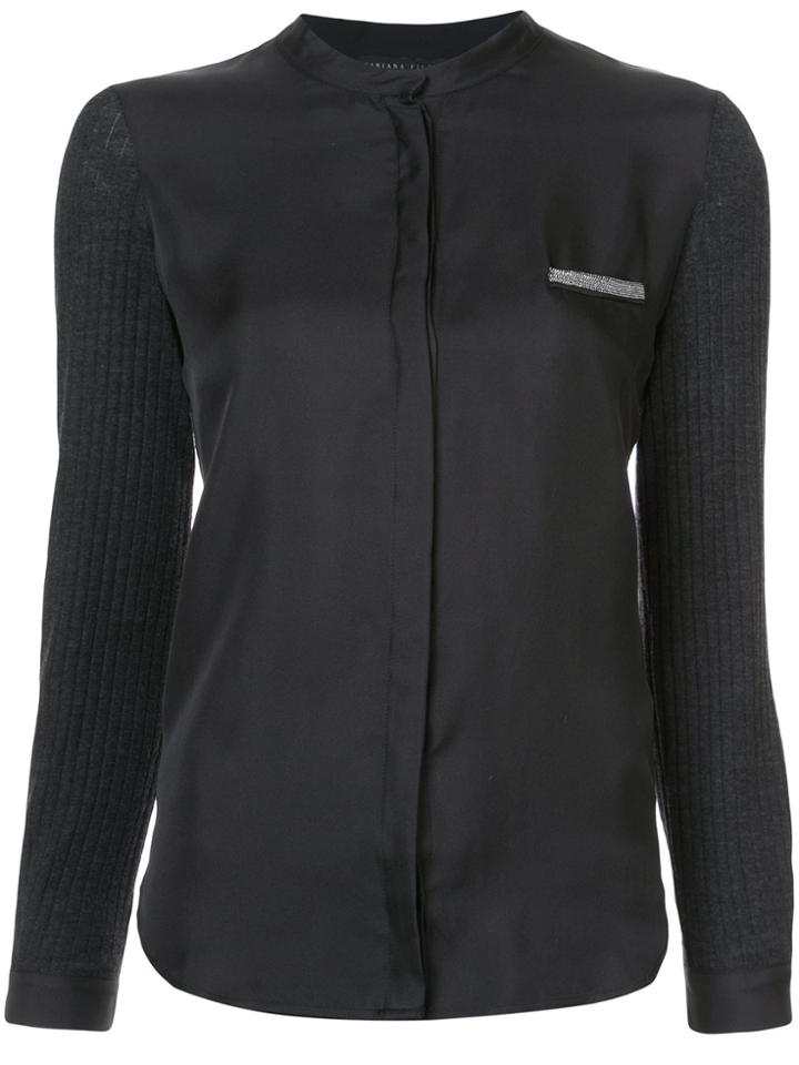 Fabiana Filippi Collarless Blouse - Black