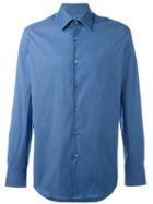 Prada Classic Shirt, Men's, Size: 41, Blue, Cotton/polyamide/spandex/elastane
