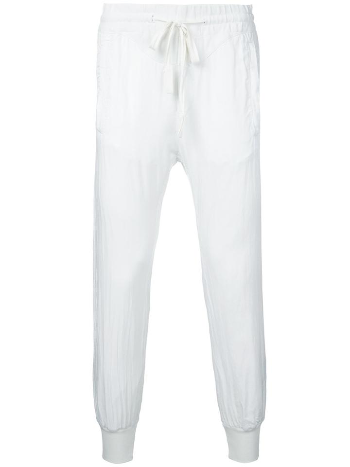 Cropped Skinny Track Pants - Men - Cotton/viscose - Xxs, White, Cotton/viscose, Haider Ackermann