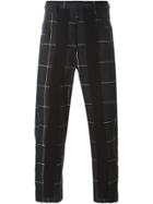 Damir Doma Checked Cropped Trousers - Black