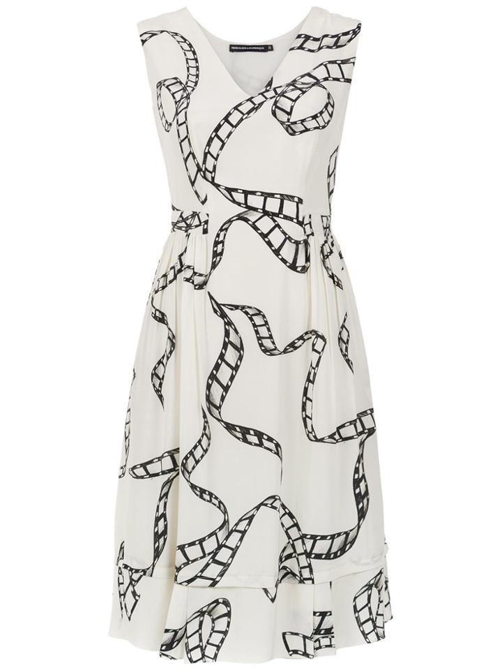 Reinaldo Lourenço Silk Printed Dress - White