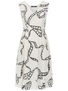 Reinaldo Lourenço Silk Printed Dress - White