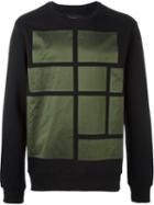Letasca Square Print Sweatshirt, Men's, Size: L, Black, Cotton