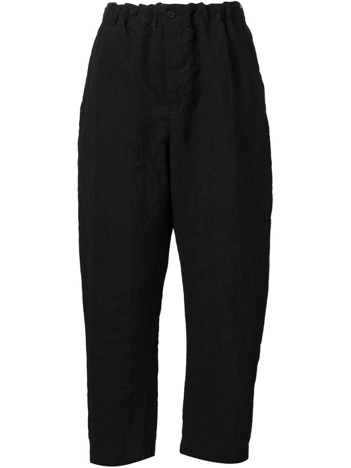Forme D'expression Cropped Trousers, Women's, Size: Medium, Black, Linen/flax
