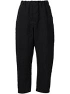 Forme D'expression Cropped Trousers, Women's, Size: Medium, Black, Linen/flax