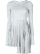 Mm6 Maison Margiela Asymmetric Pleated Dress, Women's, Size: M, Grey, Viscose/polyester