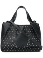 Stella Mccartney Stella Logo Grommet-embellished Tote - Black