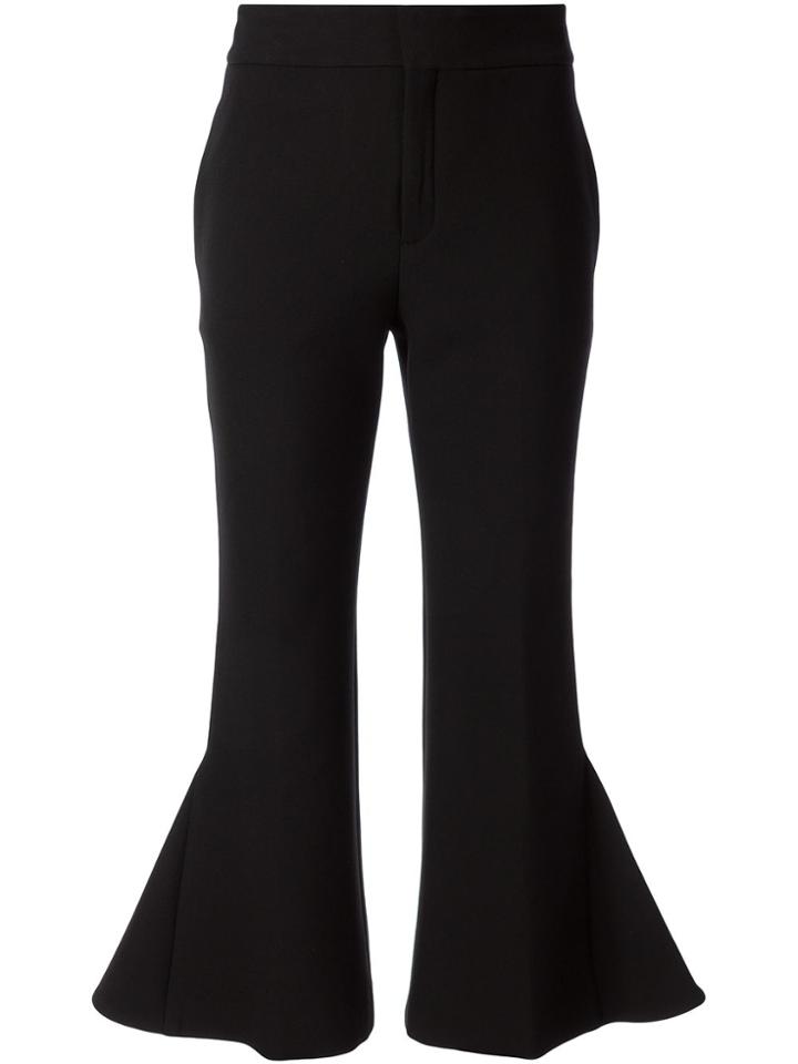 Portspure Fit And Flare Cropped Trousers - Black
