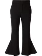 Portspure Fit And Flare Cropped Trousers - Black