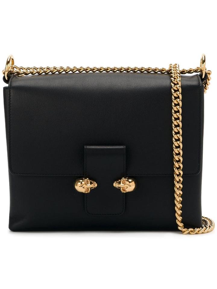 Alexander Mcqueen 'twin Skull' Satchel - Black