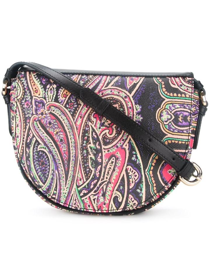 Etro Paisley Print Saddle Bag, Women's, Black