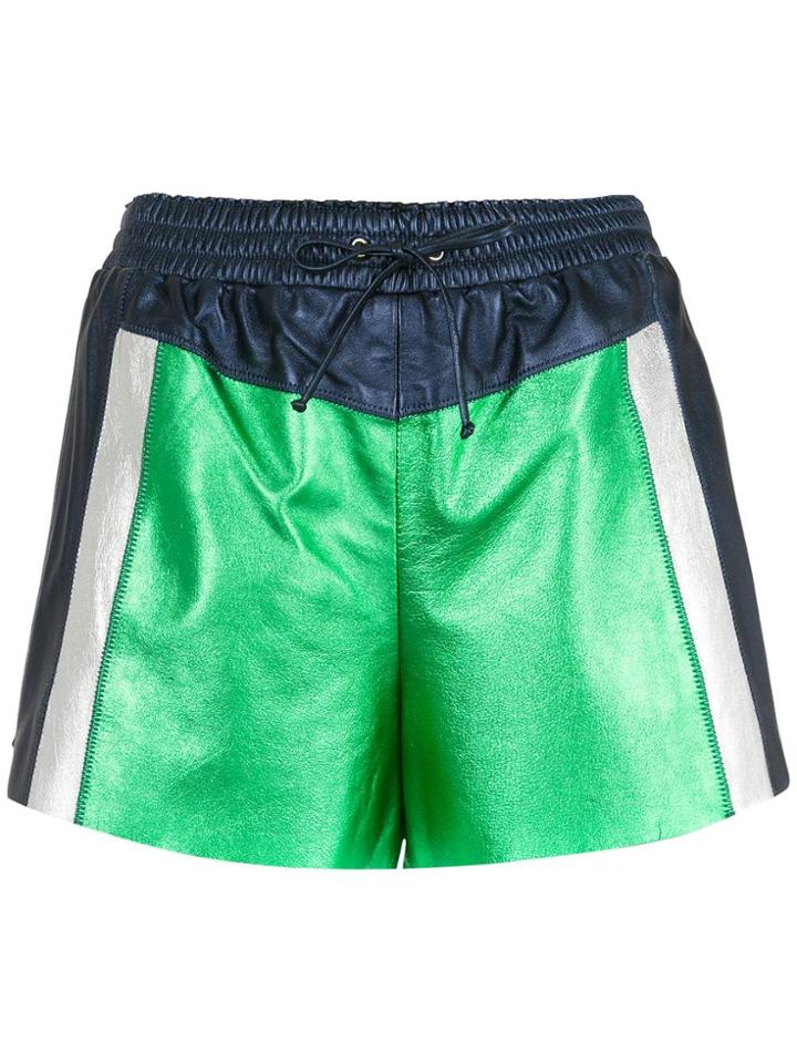 Nk Leather Shorts - Green