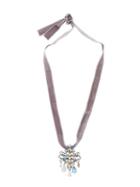 Lanvin Crystal Pendant Choker, Women's, Metallic