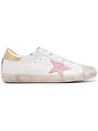 Golden Goose Deluxe Brand White & Pink Superstar Sneakers