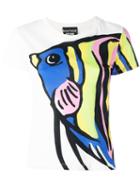 Boutique Moschino Fish Print T-shirt, Women's, Size: 42, White, Cotton