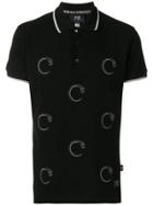 Cavalli Class Snake Prints Polo Shirt - Black