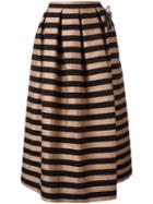 Rochas Box Pleated Skirt, Women's, Size: 44, Black, Silk/cotton/polyester