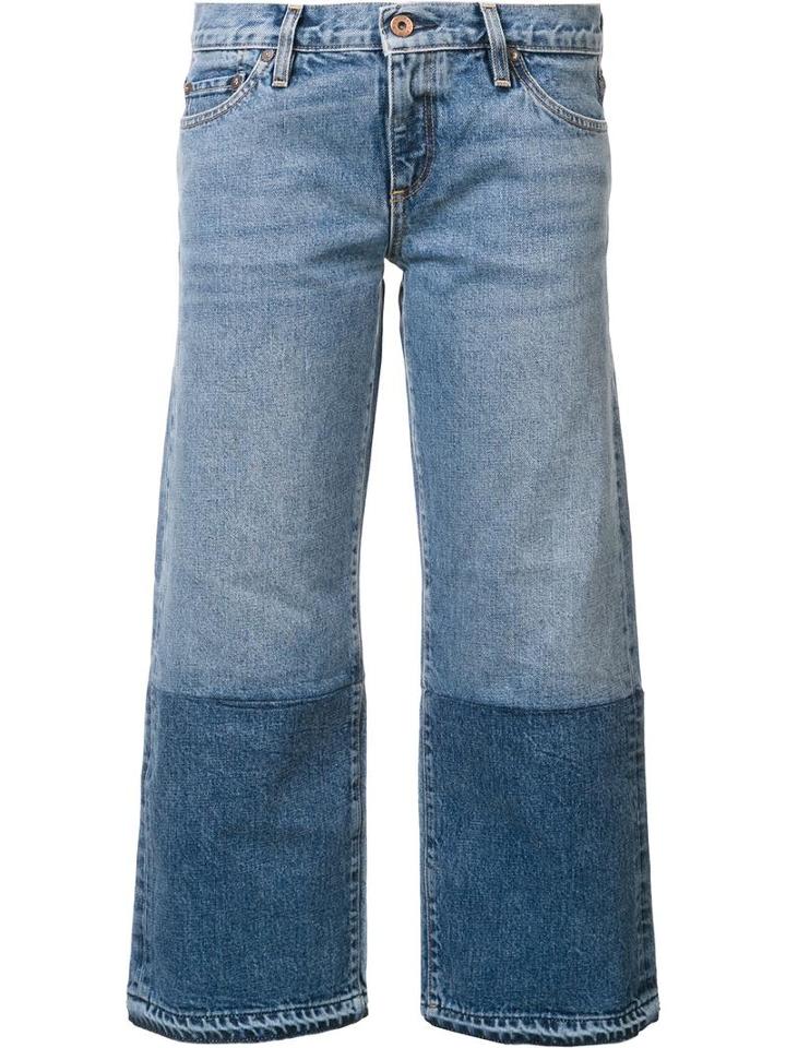 Simon Miller Two-tone Cropped Jeans, Women's, Size: 27, Blue, Cotton