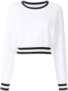 Alice+olivia Long Sleeve Cropped Sweater - White