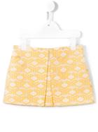 Hucklebones London Brocade Pleated Skirt, Girl's, Size: 12 Yrs, Yellow/orange