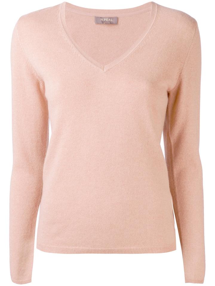 N.peal Cashmere V-neck Jumper, Women's, Size: Xs, Pink/purple, Cashmere