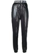 Versus Leather-like Logo Waist Track Trousers - Black
