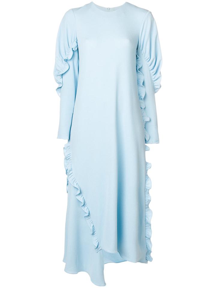 Tibi Ruffled Trim Dress - Blue