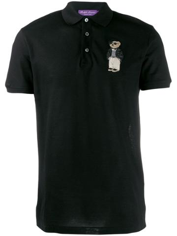 Ralph Lauren Purple Embroidered Polo Shirt - Black