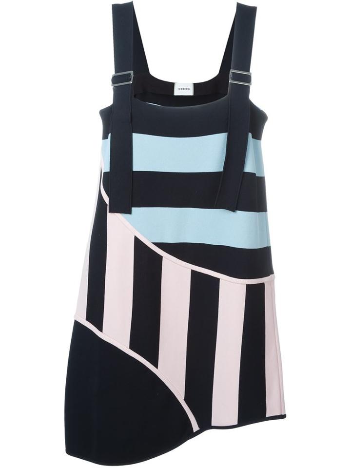 Iceberg Striped Panel Dress, Women's, Size: 40, Blue, Polyamide/polyester/viscose