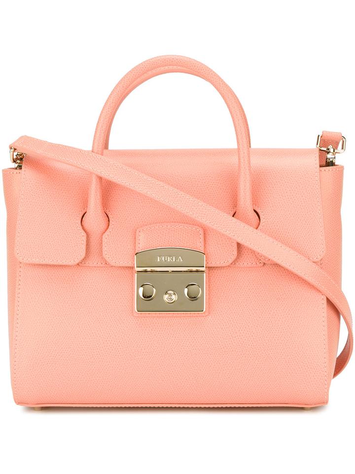 Furla Plain Tote Bag, Women's, Pink/purple, Leather