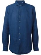 Glanshirt - Classic Shirt - Men - Linen/flax - 43, Blue, Linen/flax