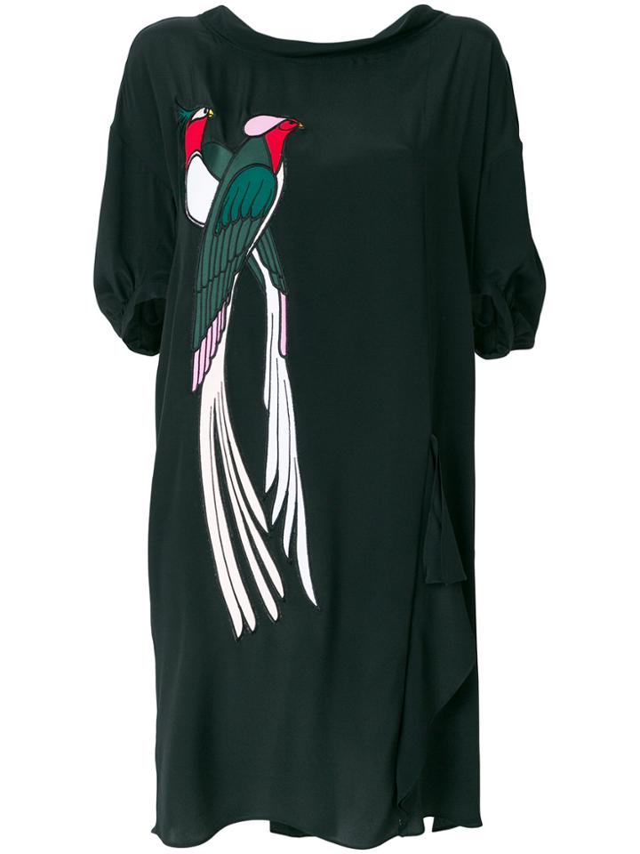 No21 Bird Appliqué Dress - Black