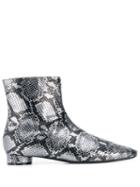 Balenciaga Snake Effect Ankle Boots - Silver