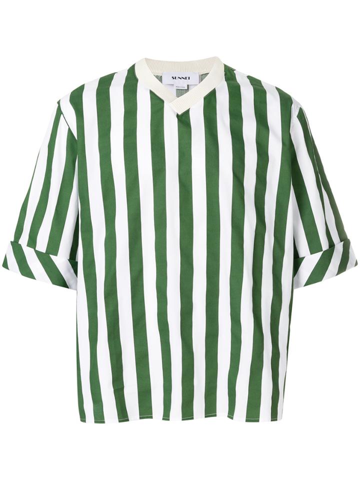 Sunnei Oversized V-neck T-shirt - Green