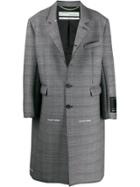 Off-white Oversized Checked Coat - Grey