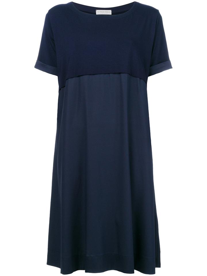 Le Tricot Perugia Layered Shift Dress - Blue