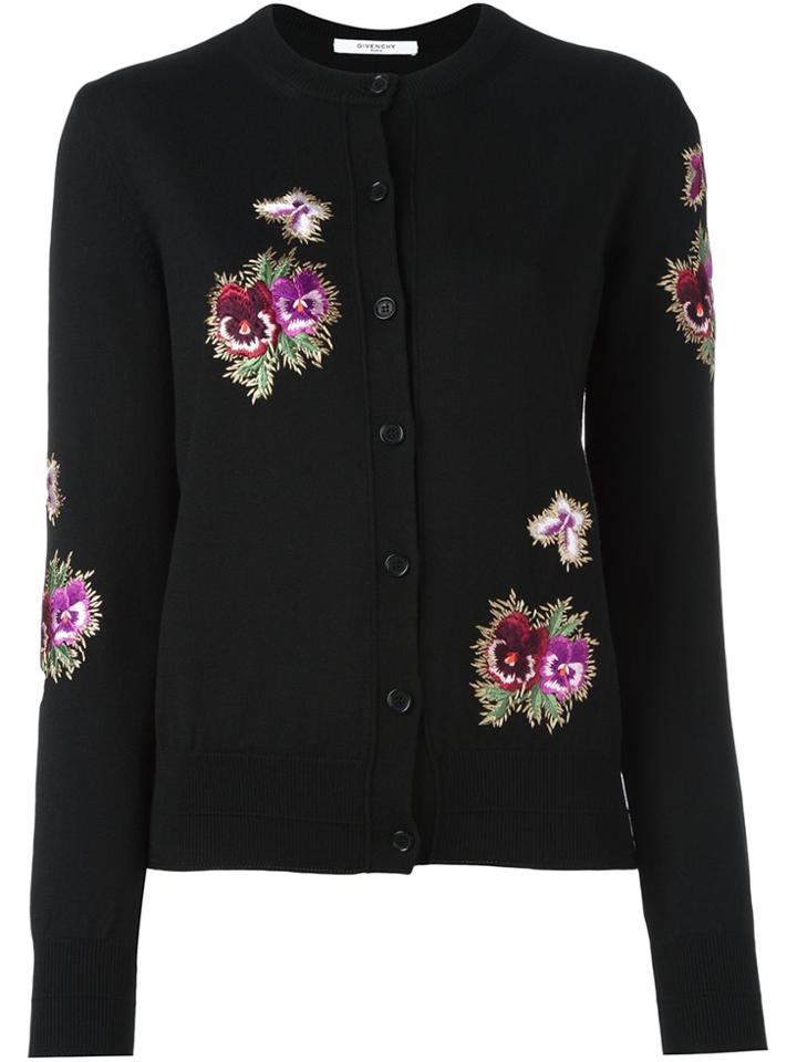 Givenchy Floral Embroidered Cardigan - Black