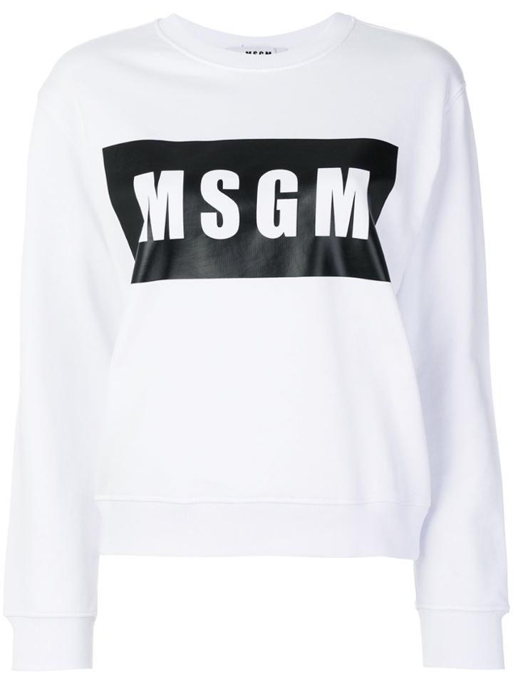 Msgm Branded Sweatshirt - White