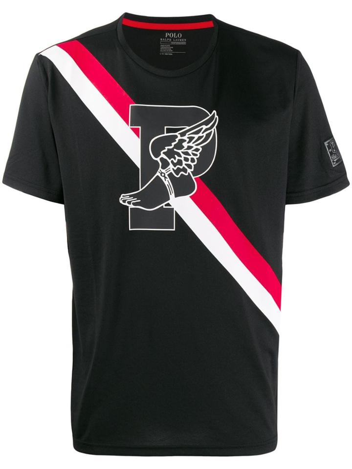 Polo Ralph Lauren Diagonal Stripe Logo T-shirt - Black