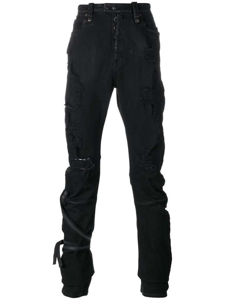 Unravel Project Distorted Skinny Jeans, Men's, Size: 30, Black, Cotton/spandex/elastane/polyester