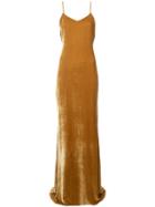 Reformation Long Velvet Slip Dress - Neutrals