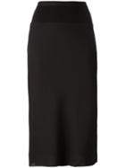 Rick Owens Pleated Back Skirt, Women's, Size: 42, Black, Silk/cotton/polyamide/virgin Wool
