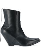 Unravel Project Wedged Pointed Toe Boots - Black