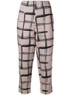 Marni Checked Cropped Trousers - Brown