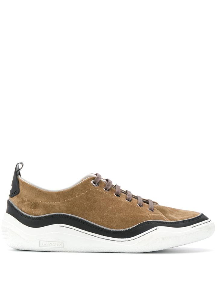 Lanvin Lace-up Colour Block Sneakers - Neutrals