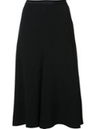 Helmut Lang Flare Midi Skirt, Women's, Size: Medium, Black, Spandex/elastane/acetate/viscose